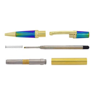 Elegant Sierra TWIST Pen Kit: Gold & Rainbow