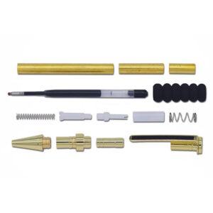 Contoured Rubber CLICK Pen Kit: Gold