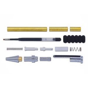 Contoured Rubber CLICK Pen Kit: Chrome