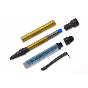 Crystal TWIST Pen Kit - Gun Metal with Peacock Blue