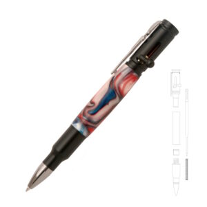 Magnum Bolt Action Pen Kit - Black Enamel