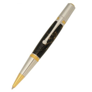 Majestic Squire TWIST Pen Kit - Gold Titanium & Chrome
