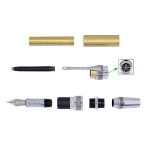 Majestic FOUNTAIN Pen Kit - Chrome & Black Titanium (Economy)
