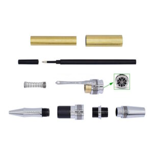Majestic ROLLERBALL Pen Kit: Chrome & Black Titanium (Economy)