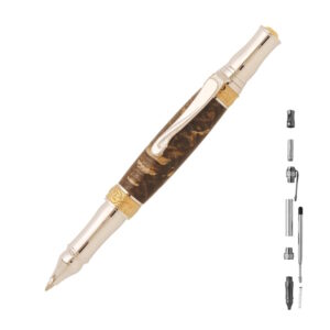 Nouveau Sceptre TWIST Pen Kit: 24Kt Gold & Chrome
