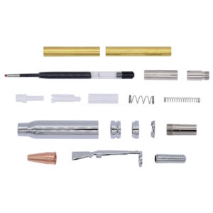 Bullet Style CLICK Pen Kit: Chrome (Copper Tip)