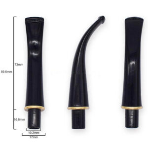 Tobacco Pipe Stem - Black with Gold Ring